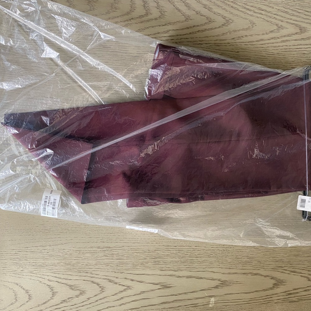 Paul Fredrick slacks 35 NWT Burgandy - Picture 3 of 5